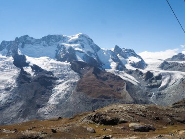 Zermatt, Switzerland: Image of the famous mountain called Catena del Monte Rosa and Cima Doufour