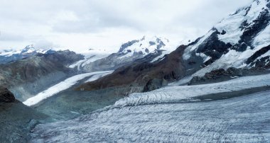 Zermatt, Switzerland: Image of the famous mountain called Catena del Monte Rosa and Cima Doufour