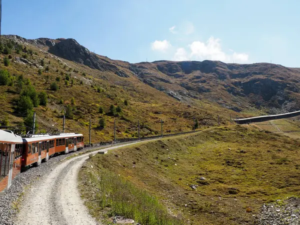 Zermatt, Switzerland - September 15, 2018: Transport railway to the mountain area.