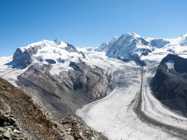 Zermatt, Switzerland: Image of the famous mountain called Catena del Monte Rosa and Cima Doufour