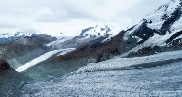 Zermatt, Switzerland: Image of the famous mountain called Catena del Monte Rosa and Cima Doufour
