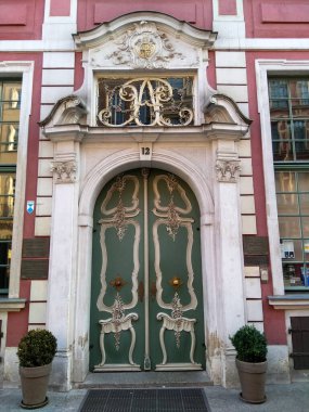 Gdansk, Polonya: tipik eski evleri olan şehir merkezi