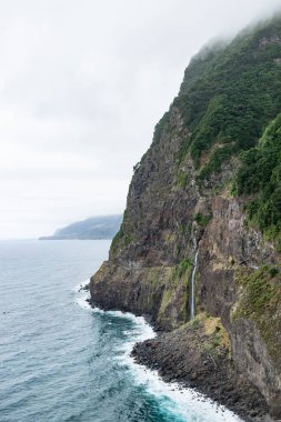 madeira sea rock view summer travel tourism vacation clif geology nature mountain peak.