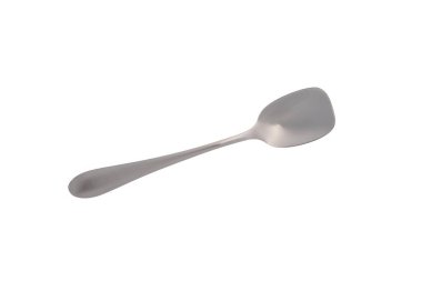 Beyaz arka planda izole edilmiş temiz altın kaşık. Yüksek kalite fotoğraf