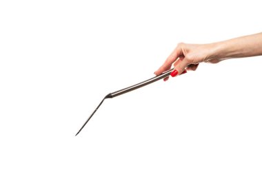 Dişi el tutuşu spatulası. Beyaz bir arka planda izole edilmiş. Yüksek kalite fotoğraf