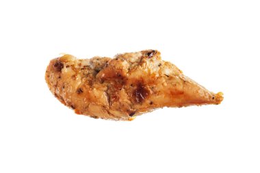 Beyaz arka planda izole edilmiş ızgara tavuk göğsü. Yüksek kalite fotoğraf