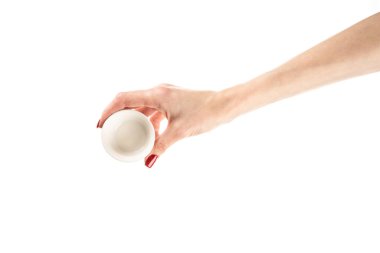 Beyaz arka planda izole edilmiş et suyu tabağı. Yüksek kalite fotoğraf. Yüksek kalite fotoğraf