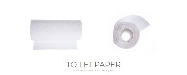 Tuvalet kağıdı beyaz arka planda izole edilmiş. Yüksek kalite fotoğraf