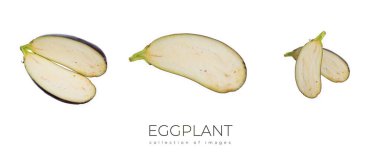 Beyaz arka planda izole edilmiş patlıcan. Yüksek kalite fotoğraf