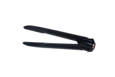 Hair straightener with a red insert, isolated on a white background. Ceramic coating. High quality photo