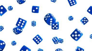 Beyaz arka planda izole edilmiş zar oynanıyor. Yüksek kalite fotoğraf