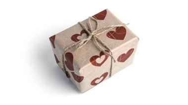 Kalpleri beyaz arka planda izole edilmiş bir hediye kutusu. Yüksek kalite fotoğraf