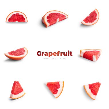 Beyaz arka planda greyfurt. Yüksek kalite fotoğraf