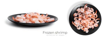 Donmuş karides beyaz arka planda izole edilmiş. Yüksek kalite fotoğraf