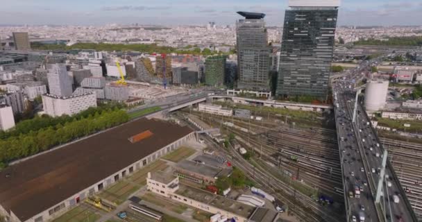 Veduta Aerea Della Periferia Una Grande Capitale Edifici Alti Parigini — Video Stock