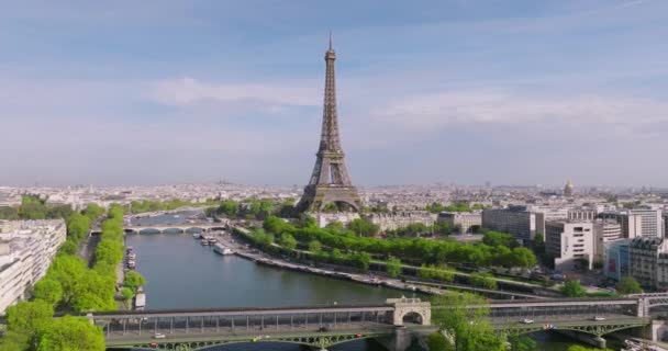 Drone Vista Della Più Popolare Attrazione Del Mondo Parigi Drone — Video Stock