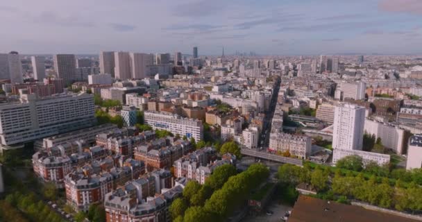 Wide View Most Visited City France Parisian Streets Rooftops Paris — Stock Video