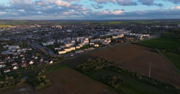 Luftaufnahme Der Mittelalterlichen Stadt Auxerre Frankreich Luftaufnahme Der Innenstadt Und — Stockvideo