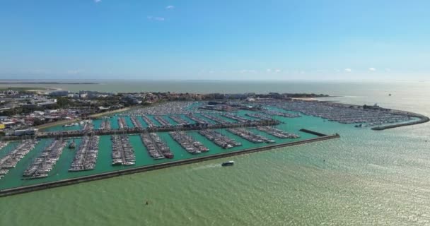 Fransa Rochelle Deki Büyük Yat Limanı Fransa Pahalı Lüks Yatların — Stok video