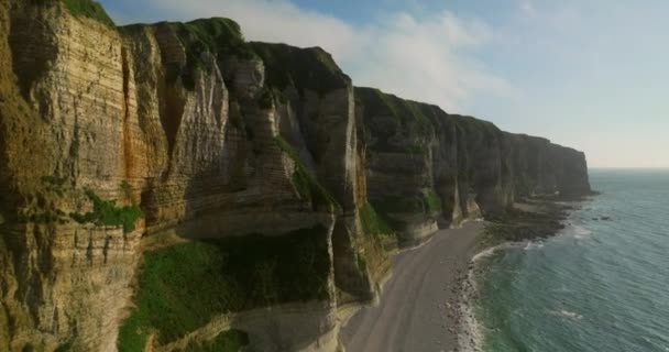French Rock Landmark Shore One Most Popular Visited Places France — Stock Video