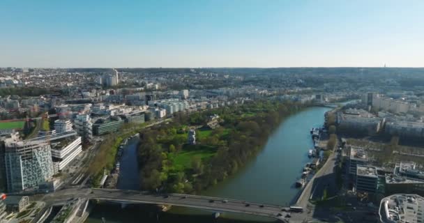 Flyg Drönarskott Gator Stadsbilden Franska Staden Solig Sommardag Frankrike Högkvalitativ — Stockvideo