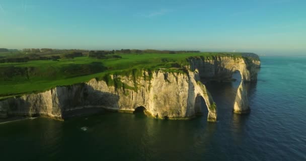 Πυροβολισμός Drone Του Γαλλικού Landmark Στις Ακτές Του Ατλαντικού Ακτή — Αρχείο Βίντεο
