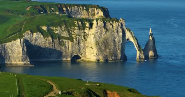 Drohnenaufnahmen Des Französischen Wahrzeichens Der Atlantikküste Französische Küste Umgeben Vom — Stockvideo