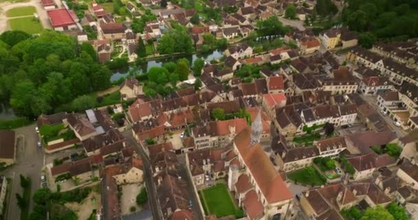 Chablis Burgundy Bölgesi Nin Yonne Iline Bağlı Bir Kasabadır Seran — Stok video