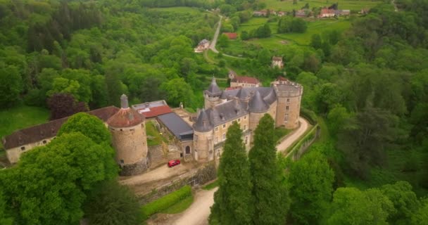 Καθιέρωση Shot Κάστρο Του Chastellux Ένα Όμορφο Κάστρο Ένα Συναρπαστικό — Αρχείο Βίντεο