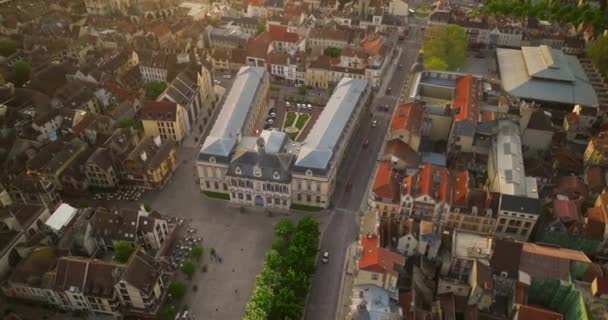 Franciaország Troyes Champagne Régió Légi Felvétel Ősi Gyönyörű Francia Városról — Stock videók
