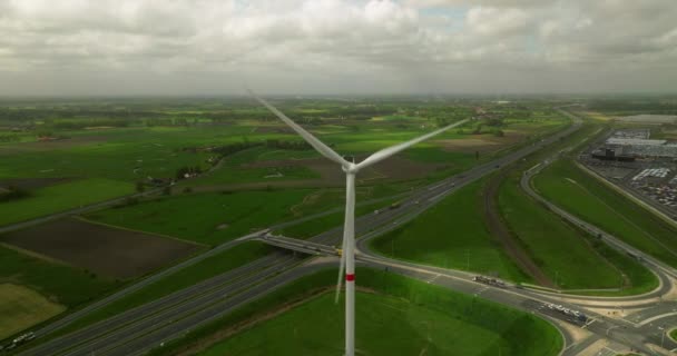 Windmühlen Aus Der Luft Erneuerbare Energien Luftaufnahme Eines Windkraftparks Zur — Stockvideo