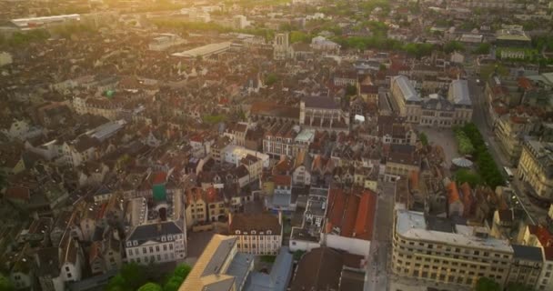 Francia Troyes Región Champaña Aerial Drone Shot Antigua Hermosa Ciudad — Vídeos de Stock