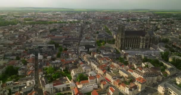 Zřízení Záběru Katedrály Notre Dame Reims Historickém Centru Města Působivý — Stock video