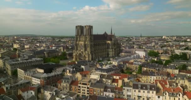 Katedrála Reims Svědkem Mnoha Nejdůležitějších Událostí Evropských Dějinách Reims Cathedral — Stock video