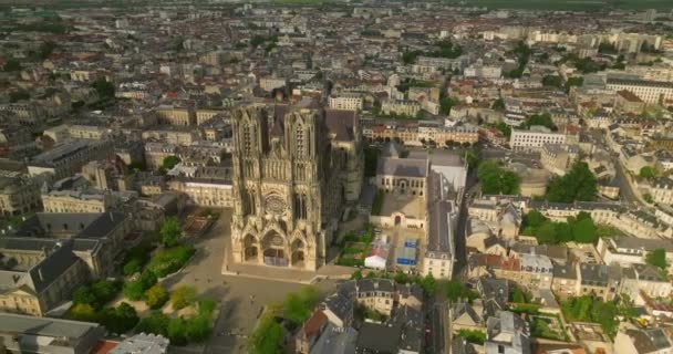 Reims Katedrális Európai Történelem Számos Fontos Eseményének Tanúja Reims Katedrális — Stock videók