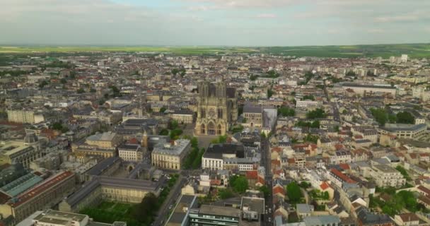 Reims Katedrali Avrupa Tarihindeki Birçok Önemli Olaya Tanıklık Etmektedir Reims — Stok video