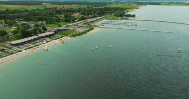 Estabelecendo Tiro Lago Oriente Centro França Região Champagne Vista Aérea — Vídeo de Stock