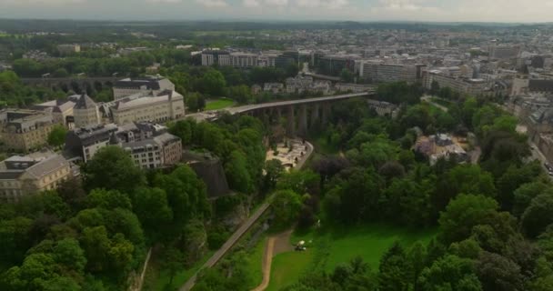 Aufnahme Von Luxemburg Stadt Tourismus Reisen Oder Urbaner Roll Hintergrund — Stockvideo