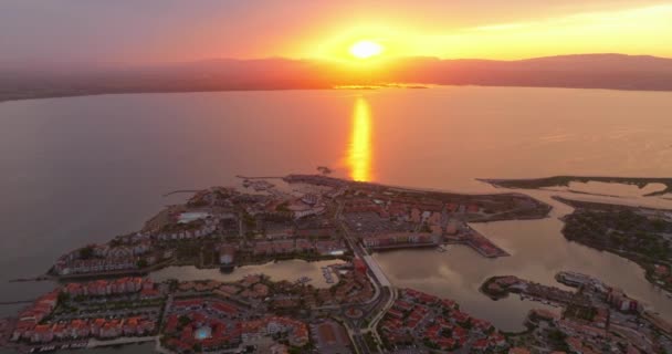 Drone Vista Della Località Turistica Leucate Sul Mar Mediterraneo Nel — Video Stock