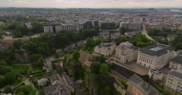 Mise Scène Luxembourg Ville Tourisme Voyage Fond Roll Urbain Drone — Video