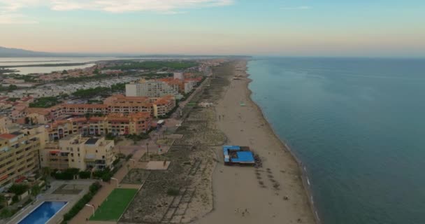 Playa Arena Sur Francia Cerca Las Ciudades Perpiñán Lucate Los — Vídeos de Stock