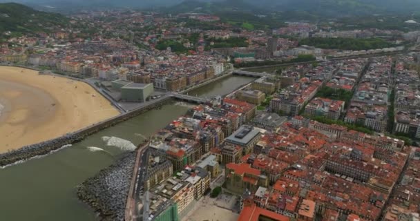 Vista Aérea Del Canal San Sebastián Vista Panorámica Aérea — Vídeos de Stock