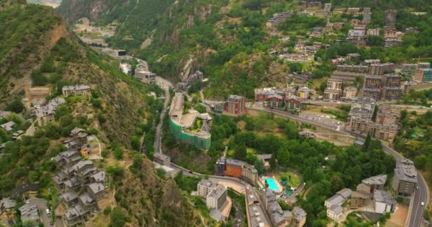 Andorra Nın Başkenti Andorra Vella Nın Fransa Spanya Arasındaki Pireneler — Stok video