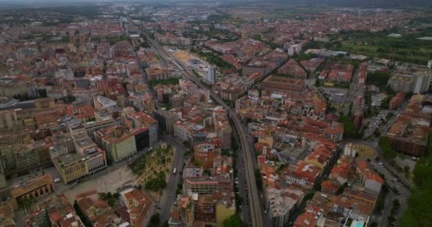 Pemandangan Udara Kota Girona Musim Panas Yang Indah Catalunya Spanyol — Stok Video