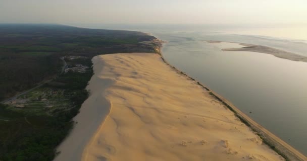 デューン ピラット自然砂の風景 アルカトン フランス — ストック動画