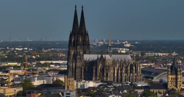 Aufnahmen Des Breiten Rheins Der Durch Die Stadt Fließt Ehemaliger — Stockvideo