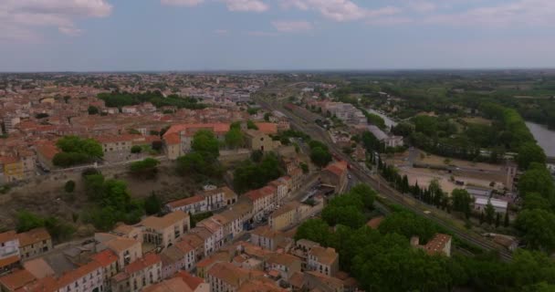 ベジエ旧市街の空中ビュー Heraultの フランス — ストック動画