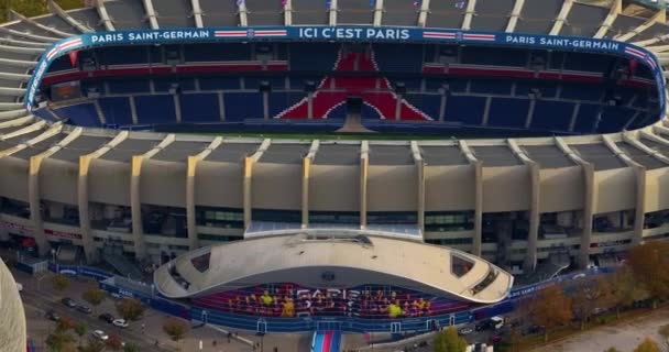 Герб Сен Жерменського Клубу Будівництві Футбольного Стадіону Париж Франція Париж — стокове відео