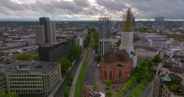 Dusseldorf Vista Aérea Ciudad Alemania Suburbio Ciudad Con Edificios Residenciales — Vídeos de Stock