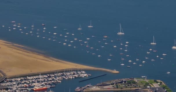 Széles Légi Felvétel Kis Kikötőkről Franciaország Kis Öblében Bordeaux Közelében — Stock videók